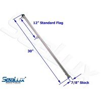SeaLux Marine Boat 30" Flag Stanchion Pole OEM Quality 7/8" stock with Push Button Release