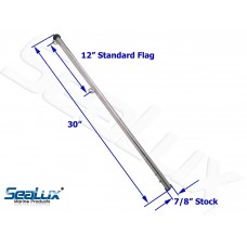 SeaLux Marine Boat 30" Flag Stanchion Pole OEM Quality 7/8" stock