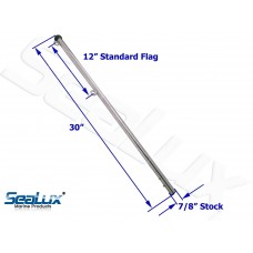 SeaLux Marine Boat 30" Flag Stanchion Pole OEM Quality 7/8" stock with Push Button Release
