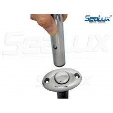 SeaLux Marine Boat Flag Stanchion Pole 90 degree Flush Mounting Base/Socket (316 SS OEM Quality, Mounting Socket Only)