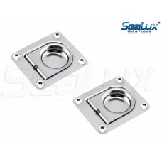 SeaLux Marine Rectangular  Spring Loaded Lifting Ring for Boat Hatch (Pack of 2) in various Sizes
