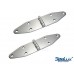 SeaLux Stainless Steel Large Heavy Duty Strap Hinges Overall Length 7-1/8" ; Width 1-5/8" for Boat Skylight, Locker, Hatch and Door Marine Grade (Sold in Pairs)