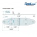 SeaLux Stainless Steel Large Heavy Duty Strap Hinges Overall Length 7-1/8" ; Width 1-5/8" for Boat Skylight, Locker, Hatch and Door Marine Grade (Sold in Pairs)