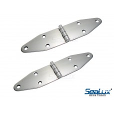 SeaLux Stainless Steel Large Heavy Duty Strap Hinges Overall Length 7-1/8" ; Width 1-5/8" for Boat Skylight, Locker, Hatch and Door Marine Grade (Sold in Pairs)