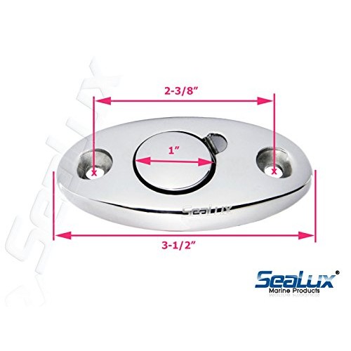 SeaLux Marine 316 Stainless Steel Flag Pole Base Angled Flush Mount Socket  for Boat, Yacht ( for