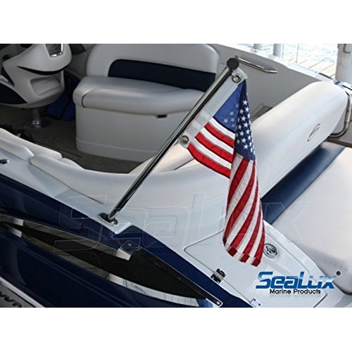 316 Stainless Steel SDENSHI 18 inch 457mm Marine Boat Flag Pole Fit for 1 inch Rails