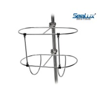 SeaLux Marine Solid Stainless Steel Double Fender Holder / Hanger /Basket 7"-9" Diameter Fenders (M)