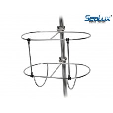 SeaLux Marine Solid Stainless Steel Double Fender Holder / Hanger /Basket 7"-9" Diameter Fenders (M)
