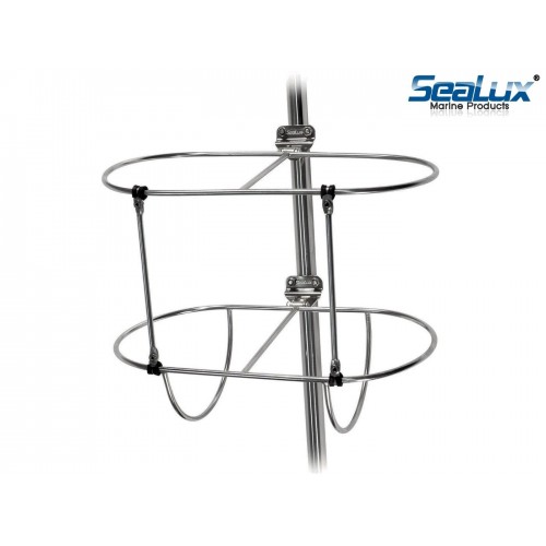 thumbnail image 2 of Set Of 2 Stainless Steel Boat Fender Holders – 7.5 Inch Folding Racks By SEAWELL 2 of 3