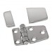 SeaLux Marine Short Sided 2-1/4" x 1-1/2" (57 mm x 37 mm) Hinge with Cover Caps - 5 Fixing Holes - Mirror Polished 316 Stainless Steel