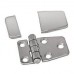 SeaLux Marine Short Sided 2-1/4" x 1-1/2" (57 mm x 37 mm) Hinge with Cover Caps - 5 Fixing Holes - Mirror Polished 316 Stainless Steel