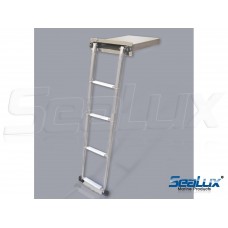 SeaLux 316 Stainless Steel 4-Step Concealed Box Under Deck Flush Mount Telescopic Sport Swim Ladder for Boat