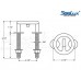 SeaLux Marine Transom Mount Ski Tow 4-1/2" overall Length, 2-1/2" Ring , 3/8" Stud,3” Thread Length