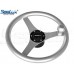 SeaLux Marine 3-Spoke 13-1/2" Aluminum Fabricated Sports Steering Wheel with Speed Knob