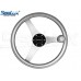 SeaLux Marine 3-Spoke 13-1/2" Aluminum Fabricated Sports Steering Wheel with Speed Knob