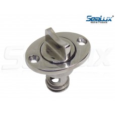SeaLux 316 SS Oval Captive Garboard DRAIN PLUG 1" hole fitting with water tight O ring seal