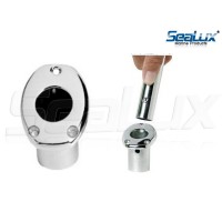 SeaLux Flush Mount Recessed 1" (dia.) Flag staff Pole Angled Socket/Base Polished 316 Stainless Steel (Socket Only)