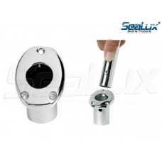 SeaLux Flush Mount Recessed 1" (dia.) Flag staff Pole Angled Socket/Base Polished 316 Stainless Steel (Socket Only)