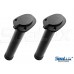 SeaLux 9-1/2" U.V. Stabilized Nylon 30 Degree Flush Mount BLACK Console Rod Holders  with CAP (2 pcs) for Kayak, Boat