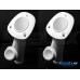 SeaLux 9-1/2" U.V. Stabilized Nylon 30 Degree Flush Mount WHITE Console Rod Holders  with CAP (2 pcs) for Kayak, Boat