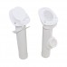 SeaLux 9-1/2" U.V. Stabilized Nylon 30 Degree Flush Mount WHITE Console Rod Holders  with CAP (2 pcs) for Kayak, Boat