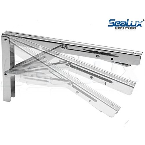 Wall-Mounted Heavy Duty Stainless Steel Folding Shelf Bench Bracket 330lb Load 