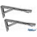 SeaLux Stainless Steel Folding Brackets 90 degree Shelf, Bench, Table Support 12" Long with easy reach Long release Handle / Max. Bearing 330 lb (Sold as 2 pcs)