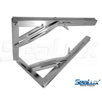 SeaLux Heavy Duty 12" Stainless Steel 90 degree Folding Brackets for Shelf, Bench, Table Support with Short release Handle / Max. Bearing 550 lb (Sold as 2 pcs)