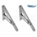 SeaLux Heavy Duty 12" Stainless Steel 90 degree Folding Brackets for Shelf, Bench, Table Support with Short release Handle / Max. Bearing 550 lb (Sold as 2 pcs)