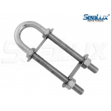 SeaLux Marine Boat Bow Eye Stern Eye U Bolt Tie Down 1/2" Stock, 6-1/2" Overall Length, 4-3/4" thread Length with Hex Nuts and washers-SL878805856