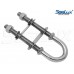 SeaLux Marine Boat Bow Eye Stern Eye U Bolt Tie Down 3/8" Stock, 5" Overall Length, 3-3/8" thread Length with Hex Nuts and Split washers-SL878805850CW