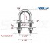 SeaLux Marine Boat Bow Eye Stern Eye U Bolt Tie Down 3/8 Stock, 3" Overall Length, 1-1/2 thread Length with Hex Nuts and washers-SL878805846