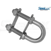 SeaLux Marine Boat Bow Eye Stern Eye U Bolt Tie Down 1/2" Stock, 4-1/4" Overall Length, 2-1/2" thread Length with Hex Nuts and washers-SL875062