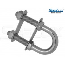 SeaLux Marine Boat Bow Eye Stern Eye U Bolt Tie Down 1/2" Stock, 4-1/4" Overall Length, 2-1/2" thread Length with Hex Nuts and washers-SL875062