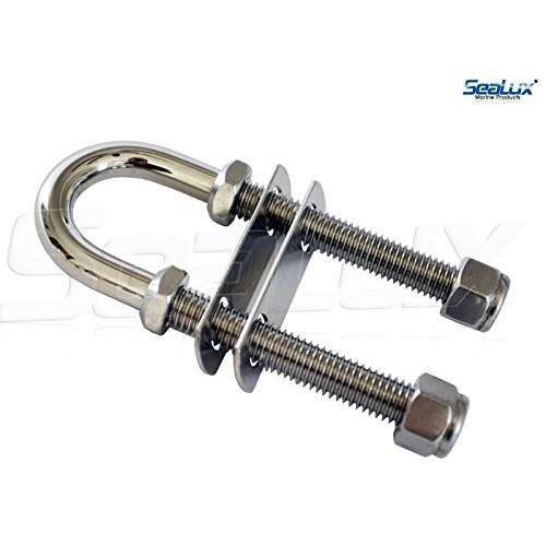 with Hex Nuts and Washers Marine Boat U Bolt Stern Bow Eye Tie Down 4-1//2 in Overall Length 3 in Thread Length Stainless Steel,3//8 in Stock