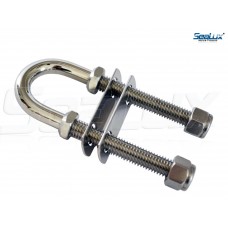 SeaLux Marine Boat Bow Eye Stern Eye U Bolt Tie Down 1/2" Stock, 5-1/4" Overall Length, 3-1/2" thread Length with Hex Nuts and washers