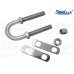 SeaLux Marine Boat Bow Eye Stern Eye U Bolt Tie Down 1/2" Stock, 4-3/4" Overall Length, 3" thread Length with Hex Nuts and washers-SL875053