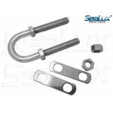 SeaLux Marine Boat Bow Eye Stern Eye U Bolt Tie Down 1/2" Stock, 4-3/4" Overall Length, 3" thread Length with Hex Nuts and washers-SL875053