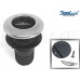 SeaLux Marin STRAIGHT 316 SS Trim Cover Black Poly Thru-Hull/Scupper Drain with RUBBER FLAPPER for Hose dia. 2", Flange dia. 3-1/4" for Bilge Pump