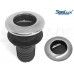 SeaLux Marin STRAIGHT 316 SS Trim Cover Black Poly Thru-Hull/Scupper Drain with RUBBER FLAPPER for Hose dia. 2", Flange dia. 3-1/4" for Bilge Pump