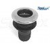 SeaLux Marin STRAIGHT 316 SS Trim Cover Black Poly Thru-Hull/Scupper Drain with RUBBER FLAPPER for Hose dia. 2", Flange dia. 3-1/4" for Bilge Pump