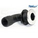 SeaLux Marine Thru-Hull/Scupper Drain for Hose dia. 1-1/2 ", Flange dia. 2-3/8 " with 316 SS Trim Cover Black Poly 90 Degrees L Shape for Bilge Pump