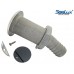 SeaLux Marine 15 degree 316 SS Trim Cover Grey Poly Thru-Hull/ STALON Scupper Drain with RUBBER FLAPPER for Hose dia. 1-1/2", Flange dia. 3-1/4" for Bayliner Boat (Southco, part number M7-10-9005261)