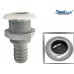 SeaLux Marine STRAIGHT 316 SS Trim Cover Grey Poly Thru-Hull/ STALON Scupper Drain with RUBBER FLAPPER for Hose dia. 1-1/2", Flange dia. 3-1/4" for Bayliner Boat (Southco, part number M7-10-9005254)