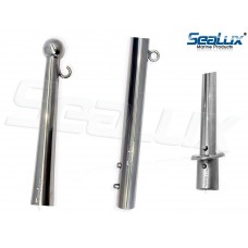 SeaLux Marine Heavy Duty 29 inch (1" dia. Stock) Flag staff Pole for 16 to 20" flag with Spring Release Lock Push Button