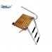 SeaLux Marine OUTBOARD TEAK Swim Platform with Over TOP Mount 3-Step Ladder