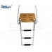 SeaLux Marine TEAK Swim Platform with Over TOP Mount 3-Step Ladder and 2 handrails for inboard motor