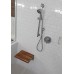 SeaLux Wall Mount 18" x 13" Folding Shower Solid Teak Board Bench for Boat, Shower Room, Steam and Sauna Room (No Open Slot)