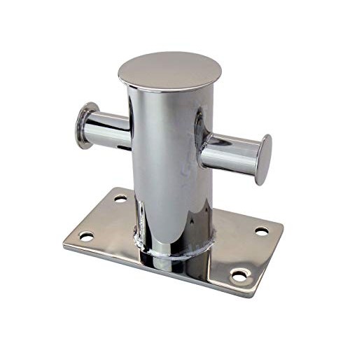 DasMarine Bollard with Base Plate,Bollard Cleat Mooring Bit with Base Plate,316 Stainless Steel Cleat for Dock