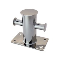 SeaLux Marine Stainless Steel 7 Inch Heavy Duty Mooring Bitt Cross Bollard with Backing Plate